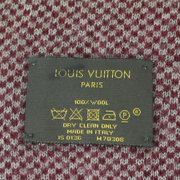 Louis Vuitton Handwriting Burgundy Scarf 4lk830s - Picture 5 of 12
